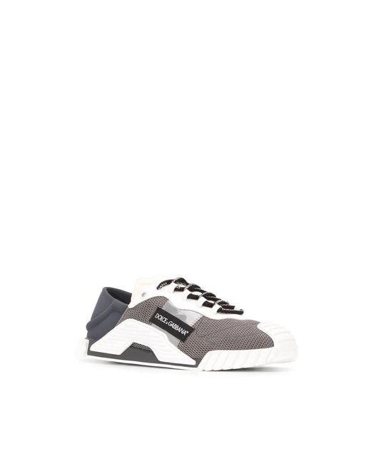 Dolce & Gabbana Graue Mesh-Sneakers Aw25 in White für Herren