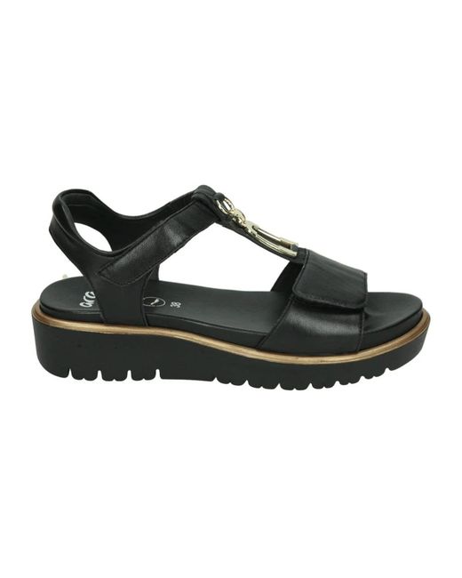 Ara Schoenen ,Zwart ,Leer 1233515 Platte Sandaal in het Black