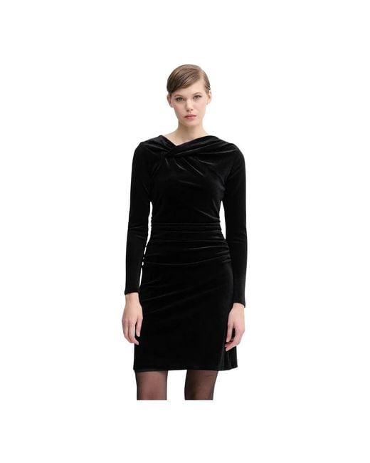 DKNY Stretch Knit Mini Jurk in het Black