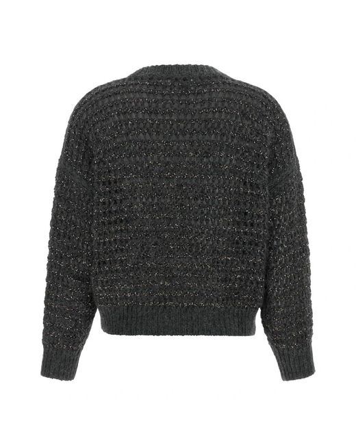 Brunello Cucinelli Gray Round-Neck Knitwear