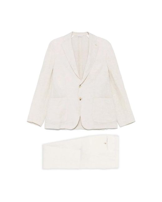 Manuel Ritz White Single Breasted Suits for men