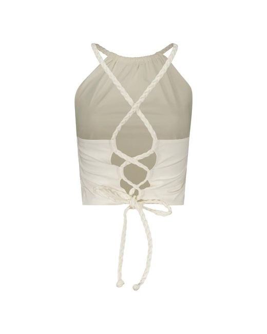 RED Valentino White Sleeveless Tops