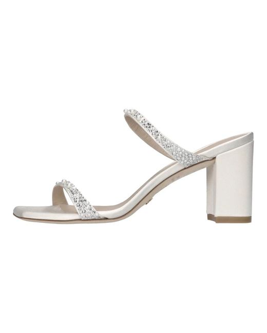 Stuart Weitzman Metallic Heeled Mules