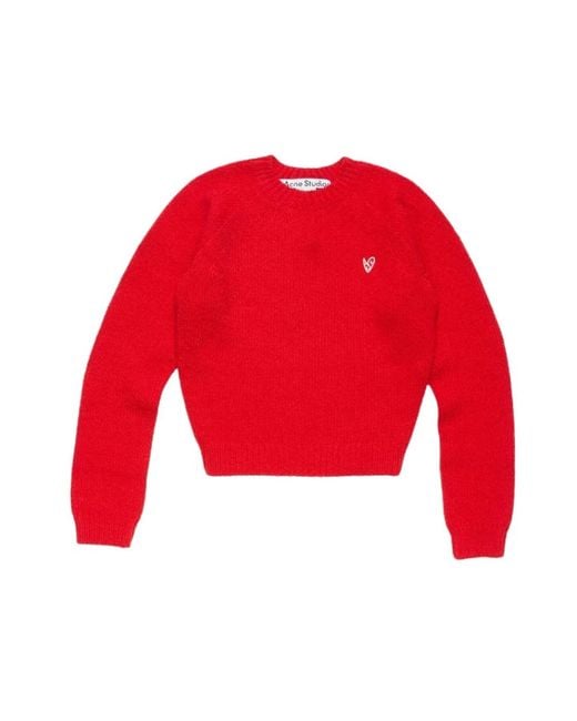 Acne Red Round-Neck Knitwear