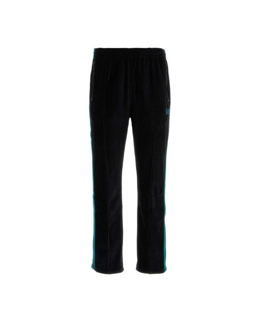 Needles Broeken ,Zwart ,Katoen Narrow Track Pant in het Black voor heren