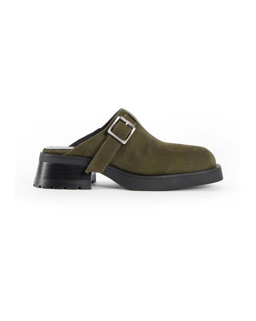 Miista Green Heeled Mules