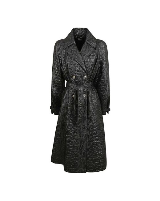 Versace Black Belted Coats