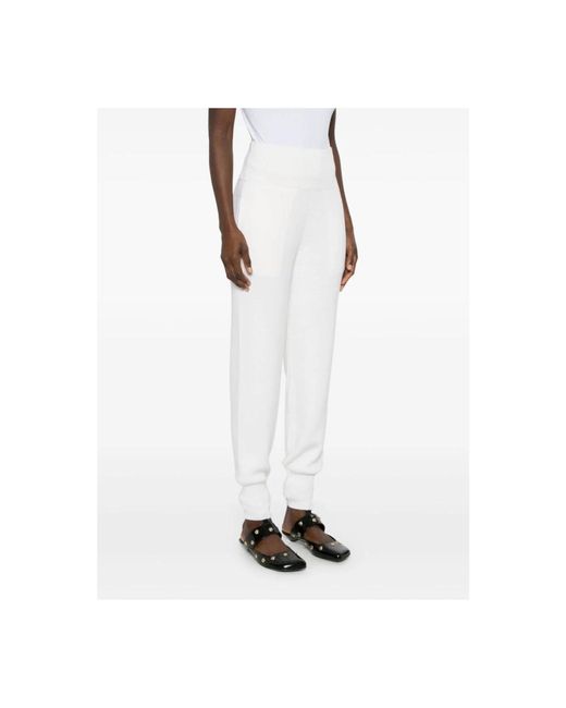 Chloé Broeken ,Wit ,Wol Wollen Gebreide Broek in het White