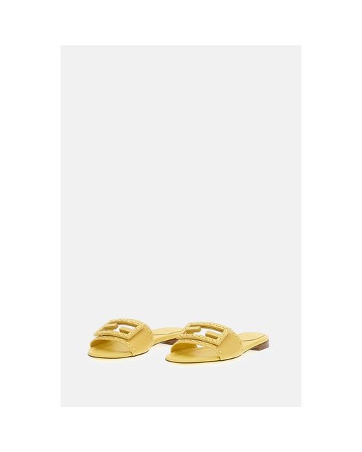 Fendi Yellow Sliders
