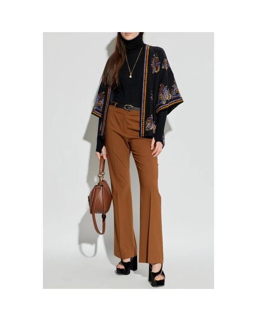 Etro Overhemden ,Zwart ,Leer Silk Kimono in het Black