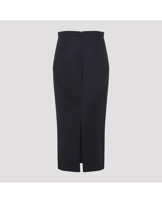 Givenchy Midi Gestreept Rok Van Wol in het Blue