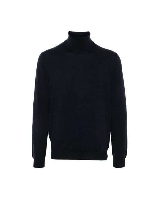 Zanone Truien & Vesten ,Blauw ,Wol Blauwe Wollen Blend Rolnek Trui in het Blue voor heren