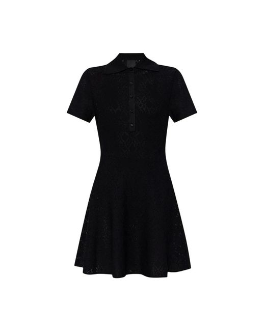 Givenchy Black Elegantes Mini-Kleid Mit Offenem Webmuster