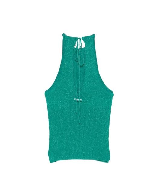 Pinko Green Sleeveless Tops