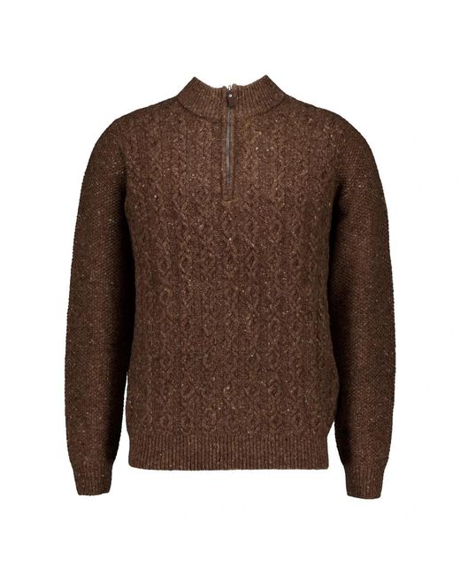 Fynch-Hatton Zip Troyer in het Brown voor heren