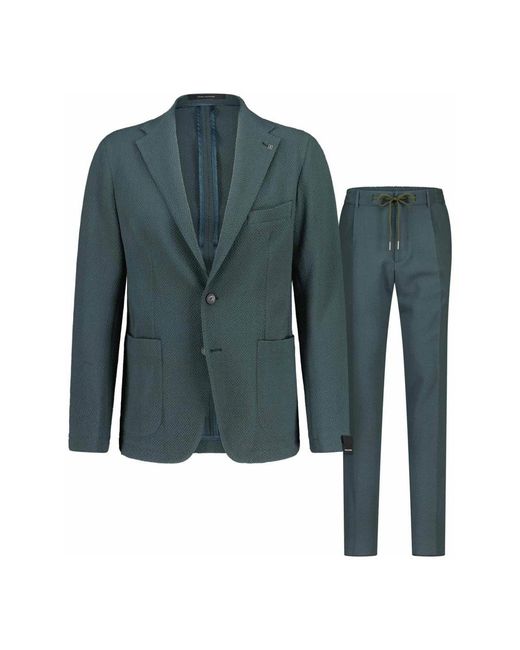 Tagliatore Green Single Breasted Suits for men