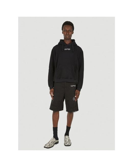 Lourdes Logo Print Basic Kapuzenpullover in Black für Herren