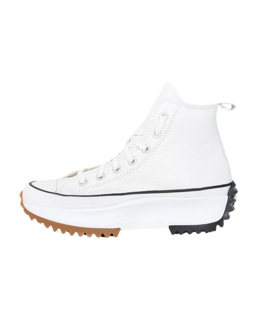 Sneakers alte in pelle con plateau di Converse in Bianco | Lyst