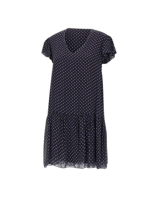 Kaos Blue Punkte Viskose Krepp Kleid