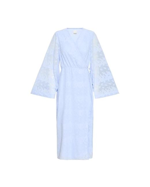 Ichi Blue Wrap Dresses