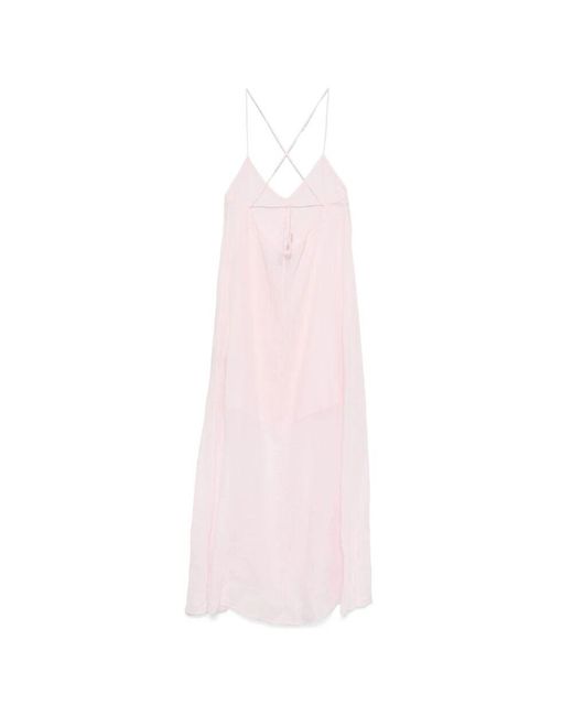 Fisico Pink Rosa V-Ausschnitt Spaghettiträger Kleid