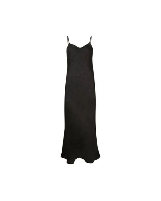 Baserange Black Schwarzes Leinen Midi Kleid