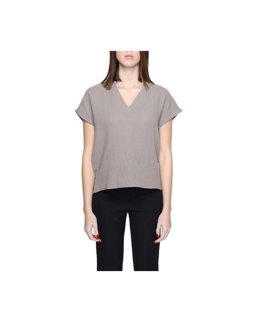 Jacqueline De Yong Gray Blouses