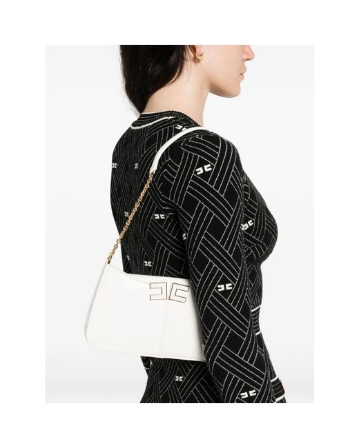 Elisabetta Franchi White Shoulder Bags