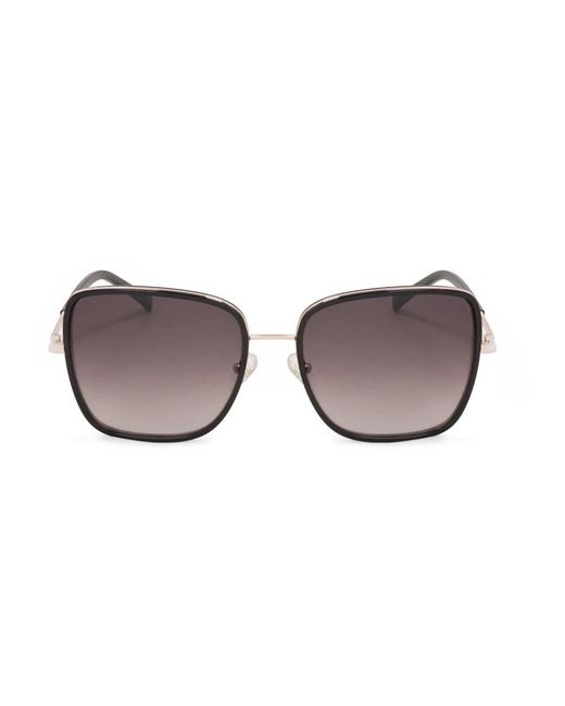 Kazar Accessoires ,Zwart ,Zonnebril Met Vierkant Metalen Frame in het Brown