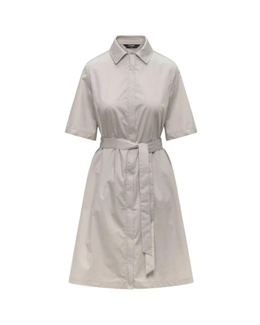K-Way Gray Shirt Dresses