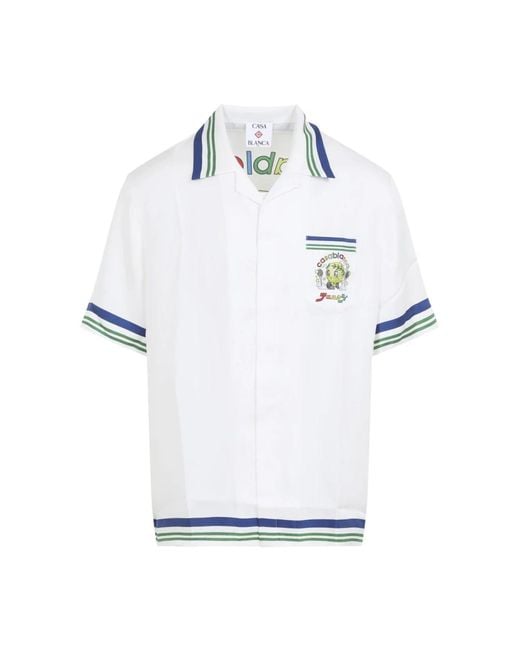Casablanca White Short Sleeve Shirts for men