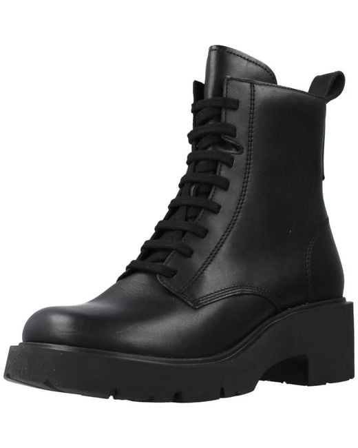 Camper Black Lace-Up Boots