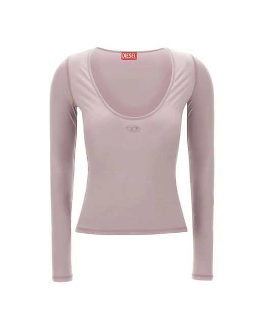 DIESEL Pink Long Sleeve T-Shirts