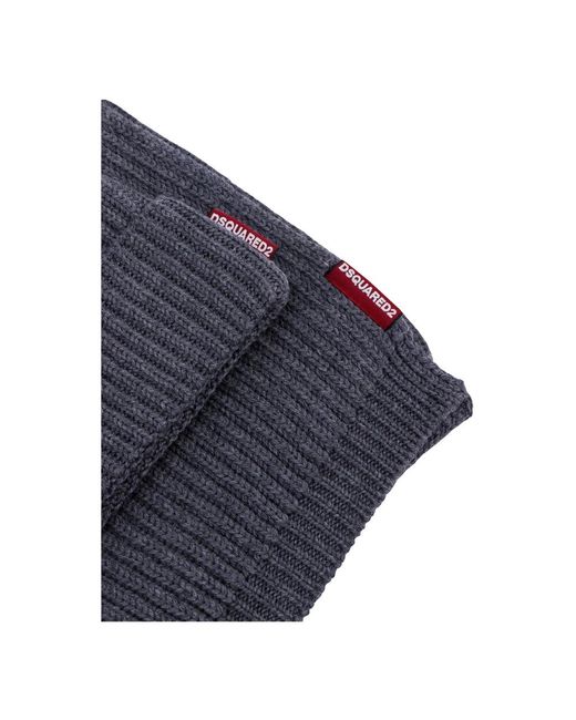 DSquared² Accessoires ,Grijs ,Wol Grijze Wollen Sjaal En Hoed Set in het Blue voor heren