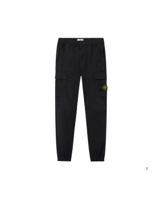 Stone Island Black Slim-Fit Trousers for men