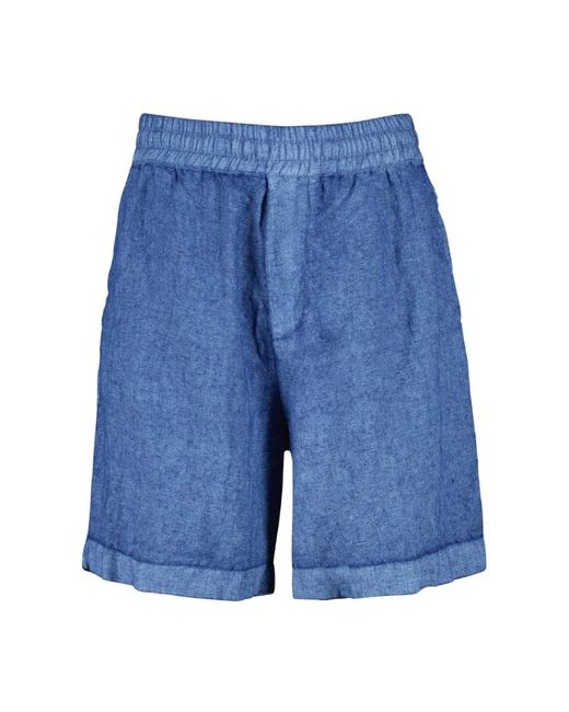 Pantaloni cavalier in lino lungo dritto di Burberry in Blue da Uomo