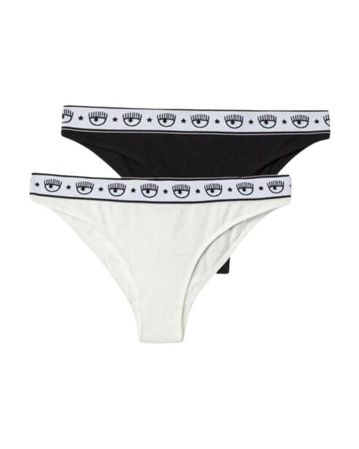 Chiara Ferragni Ondergoed ,Veelkleurig ,Elastische Logoband Slip Pak in het Black