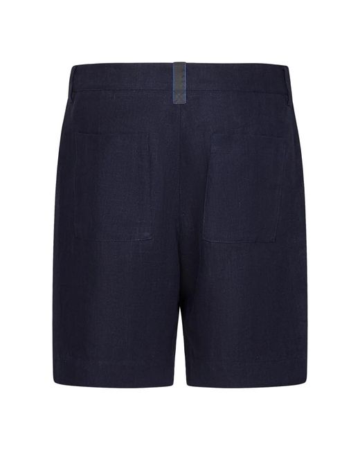 Sease Blaue leinen shorts mit vorderfalte in Blue für Herren