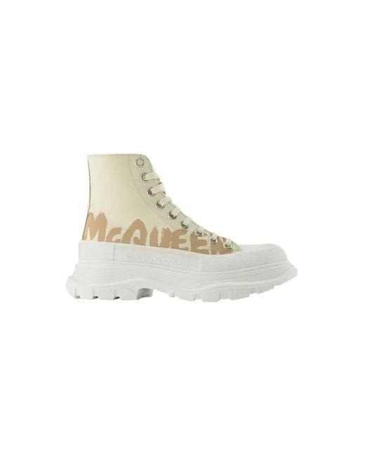 Alexander McQueen Natural Lace-Up Boots