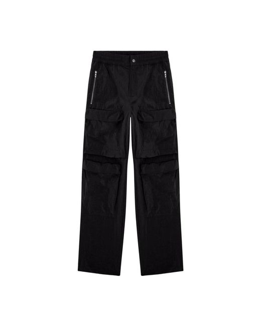 DIESEL Black Wide Trousers for men