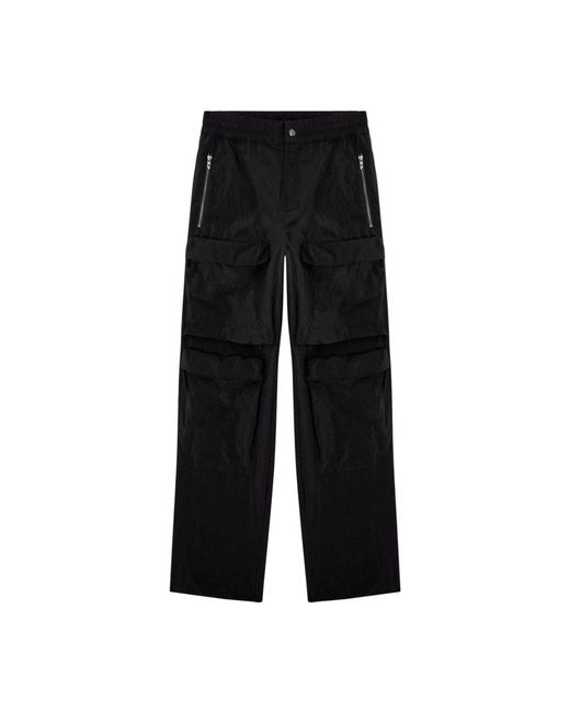 DIESEL Black Wide Trousers for men
