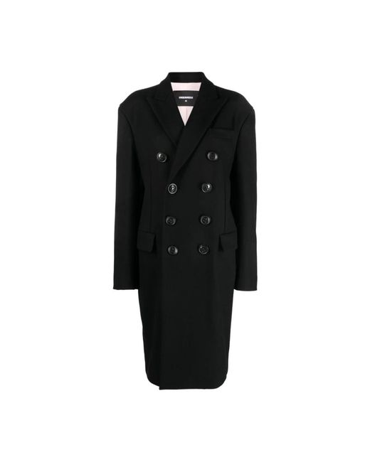 Double-Breasted Coats DSquared² en coloris Black