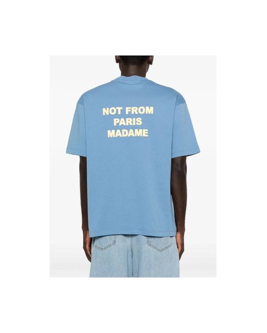 Drole de Monsieur Tops ,Blauw ,Katoen Le T-Shirt Slogan in het Blue voor heren