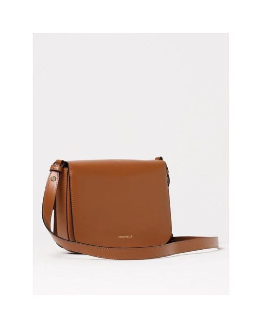 Coccinelle Brown Wein Leder Crossbody Tasche