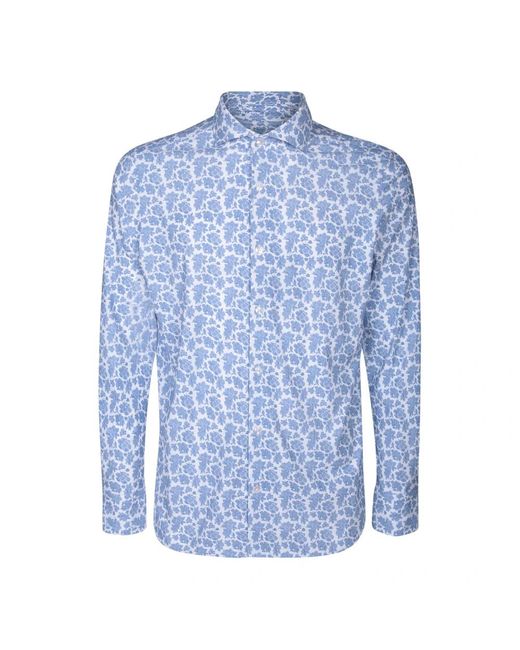 Dell'Oglio Blue Casual Shirts for men