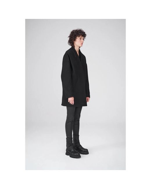 VESPUCCI by VSP Black Schwarzer Wollmantel