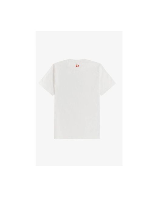 Fred Perry Gebogener t-shirt weiß sportbekleidung stil m2664 in White für Herren