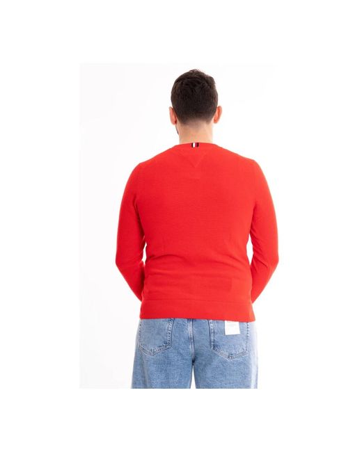 Tommy Hilfiger Ridge crew neck sweater in Red für Herren