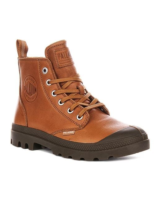 Palladium Brown Lace-Up Boots for men