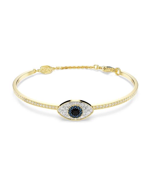 Swarovski Accessoires ,Geel ,Gouden Symbool Armband Met Kristal in het Metallic